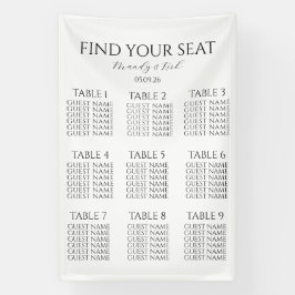 Minimalistische Trouwstoelindeling | Aangepast Mod Spandoek