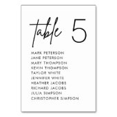 Minimalistische trouwstoelindeling tafelnummer (Voorkant)