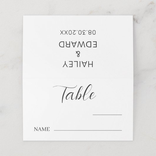 Minimalistische Trouwtafel Aantal Plaatsing van de Plaatskaartje (Buitenkant ongevouwen)