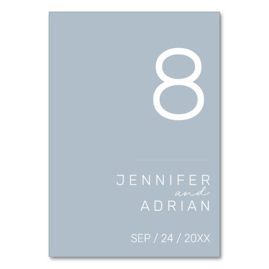 Minimalistische Trouwtafel Nummer -  Kaart (Voorkant)