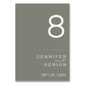 Minimalistische Trouwtafel Nummer -  Kaart (Voorkant)