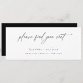 Minimalistische Trouwtafel Stoelkaart Header Kaart (Voorkant / Achterkant)