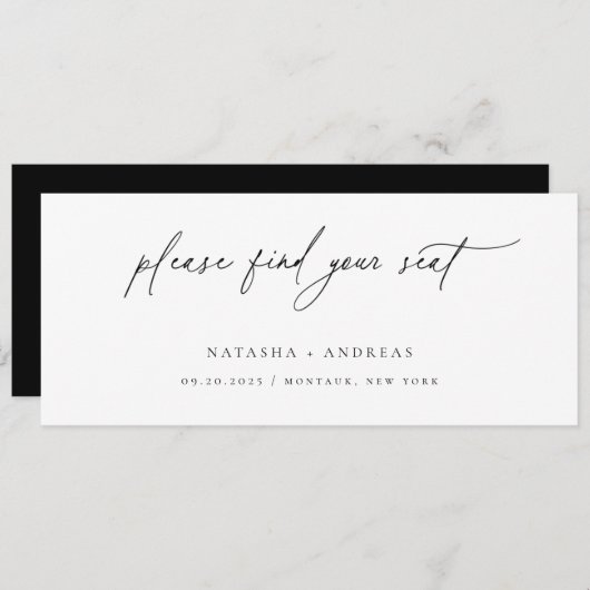 Minimalistische Trouwtafel Stoelkaart Header Kaart (Voorkant / Achterkant)