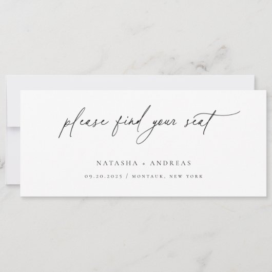 Minimalistische Trouwtafel Stoelkaart Header Kaart (Voorkant)