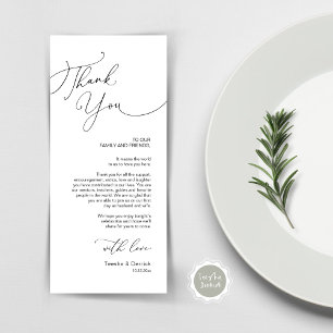 Minimalistische trouwtafelkaart kaart met bedankje