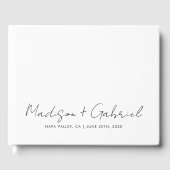 Minimalistische trouwtekst geschreven script typog gastenboek (Voorkant)