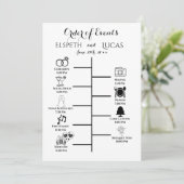 Minimalistische trouwtijdlijn invoegen | Aangepast Kaart (Staand voorkant)