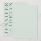 Minimalistische trouwuitnodiging kaart (Voorkant / Achterkant)