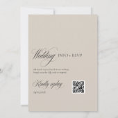 Minimalistische trouwuitnodiging met QR-code Kaart (Achterkant)