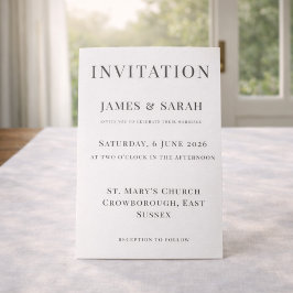 Minimalistische Trouwuitnodiging Template | Elegan Kaart