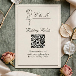 Minimalistische trouwwebsite QR-code bijlage kaart