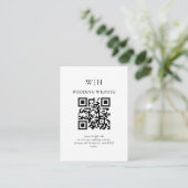 Minimalistische Trouwwebsite QR-code Informatiekaartje (Staand voorkant)