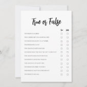 Minimalistische True or False Bruidskaart Kaart (Voorkant)