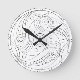 Minimalistische Trypilliaanse Spiraalrozet Rond Ronde Klok