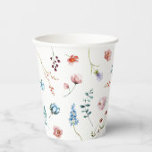 Minimalistische tuin wilde bloemen papieren bekers (Voorkant)