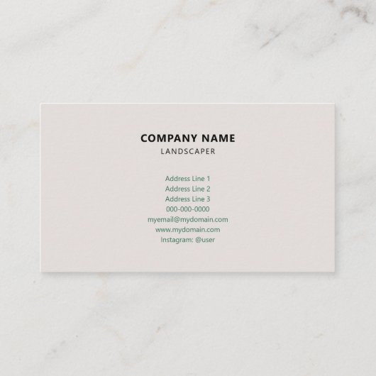 minimalistische tuinarchitect visitekaartje (Achterkant)