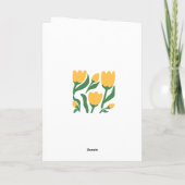 Minimalistische Tulp Bloem Verjaardag, Aangepaste Kaart (Achterkant)