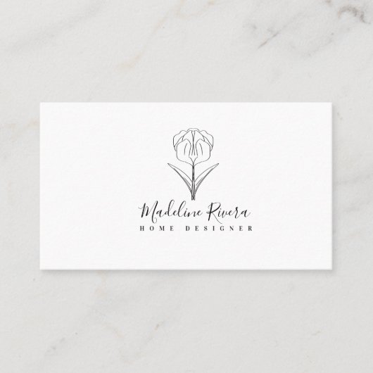 Minimalistische Tulp Ontwerper Visitekaartje (Voorkant)