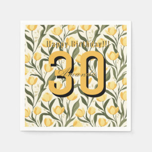 Minimalistische Tulp Thema Verjaardagsfeest Servet