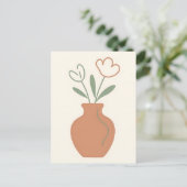 Minimalistische tulpenvaas lijnkunst briefkaart (Staand voorkant)