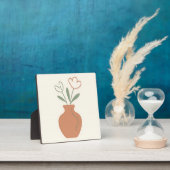 Minimalistische tulpenvaas lijnkunst fotoplaat (Insitu)