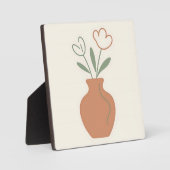 Minimalistische tulpenvaas lijnkunst fotoplaat (Voorkant)