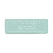 Minimalistische turquoise dubbele rand retouradres etiket (Voorkant)