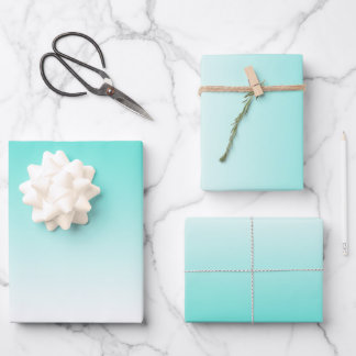 Minimalistische turquoise gradiënt inpakpapier vel