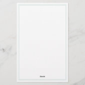 Minimalistische Turquoise Monogram Twee Randen Briefpapier (Achterkant)