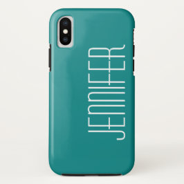 Minimalistische Turquoise Persoonlijke Jumbo Naam Case-Mate iPhone Case