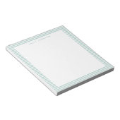 Minimalistische Turquoise Strepen Monogram Notitieblok (Schuin)