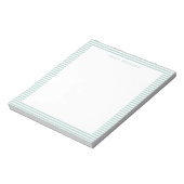 Minimalistische Turquoise Strepen Monogram Notitieblok (Linkerzijde)