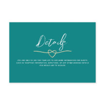 Minimalistische Turquoise Trouwdetails