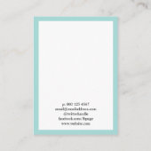Minimalistische turquoise uw Logo oorbel display Visitekaartje (Achterkant)