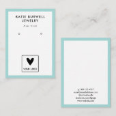 Minimalistische turquoise uw Logo oorbel display Visitekaartje (Voorkant / Achterkant)