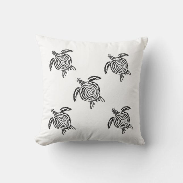 Minimalistische Turtle Worp Kussen – 16x16 Modern  (Voorkant)