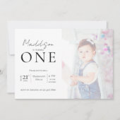 Minimalistische twee foto baby eerste verjaardagsf (Voorkant)