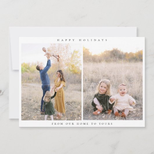 Minimalistische twee foto vakantie Kaart (Voorkant)