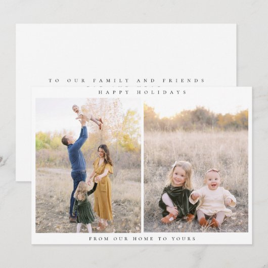 Minimalistische twee foto vakantie Kaart (Voorkant / Achterkant)