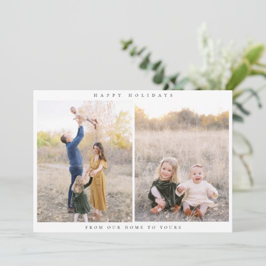 Minimalistische twee foto vakantie Kaart (Staand voorkant)