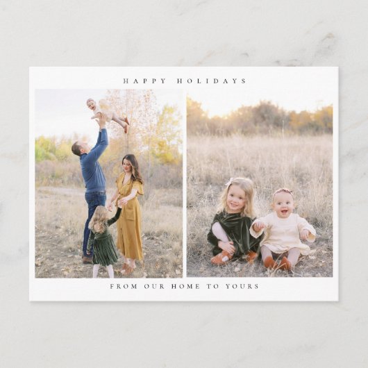 Minimalistische Twee Foto Vakantie Post Kaart (Voorkant)