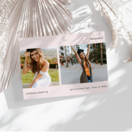 Minimalistische twee foto's afstudeer aankondiging