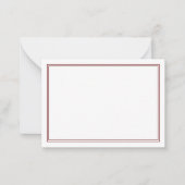 Minimalistische twee grens Maroon Notitiekaartje (Voorkant)