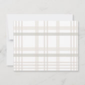Minimalistische twee grens monogram Initiaal Plaid Notitiekaartje (Achterkant)