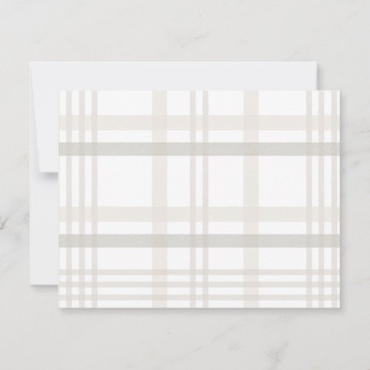 Minimalistische twee grens monogram Initiaal Plaid Notitiekaartje (Achterkant)