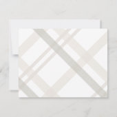 Minimalistische twee grens monogram Initiaal Plaid Notitiekaartje (Achterkant)