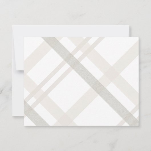 Minimalistische twee grens monogram Initiaal Plaid Notitiekaartje (Achterkant)