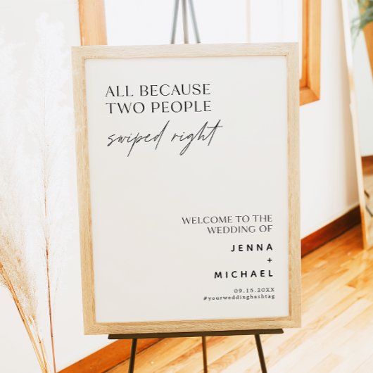 Minimalistische twee mensen veegden naar rechts te poster