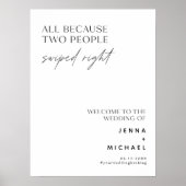 Minimalistische twee mensen veegden naar rechts te poster (Voorkant)