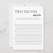 Minimalistische twee waarheden en een leugen Vrijg Kaart (Voorkant)